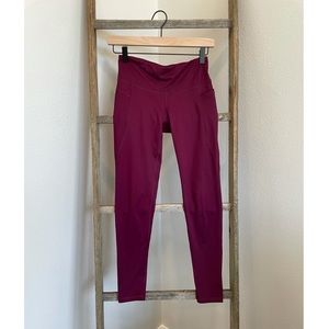 red/maroon leggings